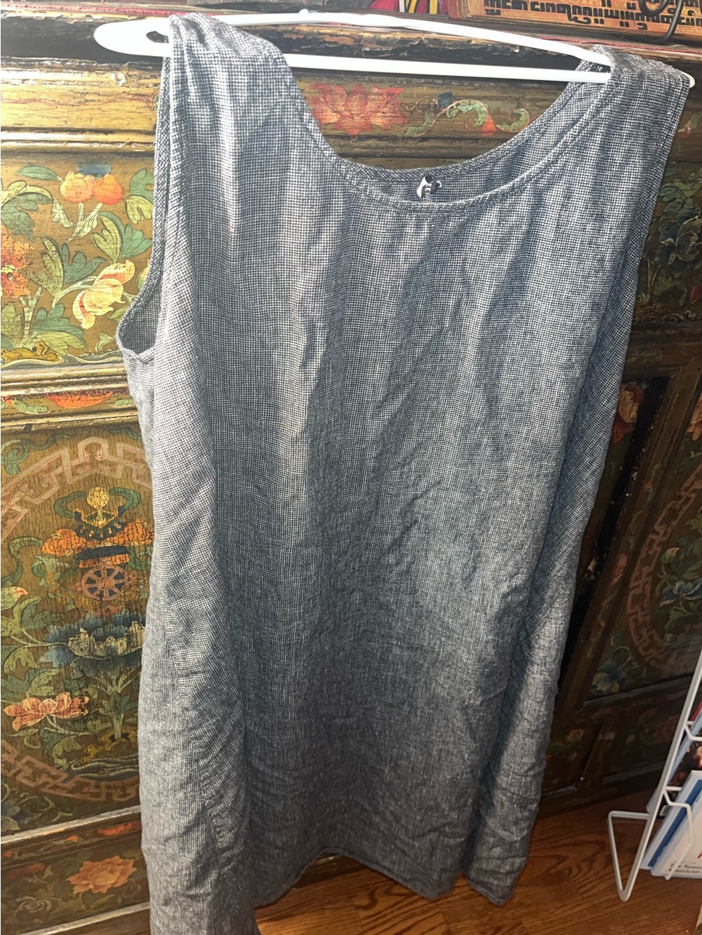 Eileen Fisher XL Hemp/Cotton black and white dress